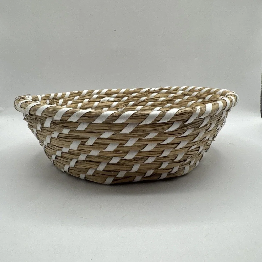 Vintage Hand Woven Grass‎ Straw 9